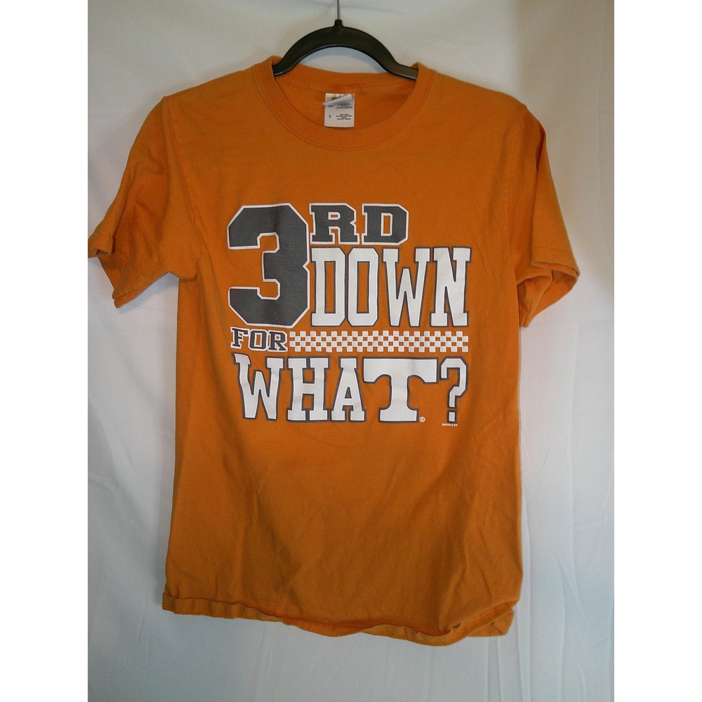 Vintage Orange Volunteers Third 3rd Down For What Graphic‎ T-Shirt Men's Small